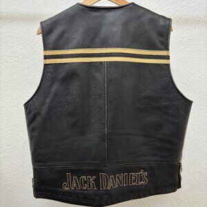 Men's Jack Daniels Genuine Leather Biker Vest